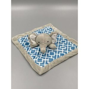 Gray Elephant Plush Lovey Baby Blue Security Blanket Levtex Baby